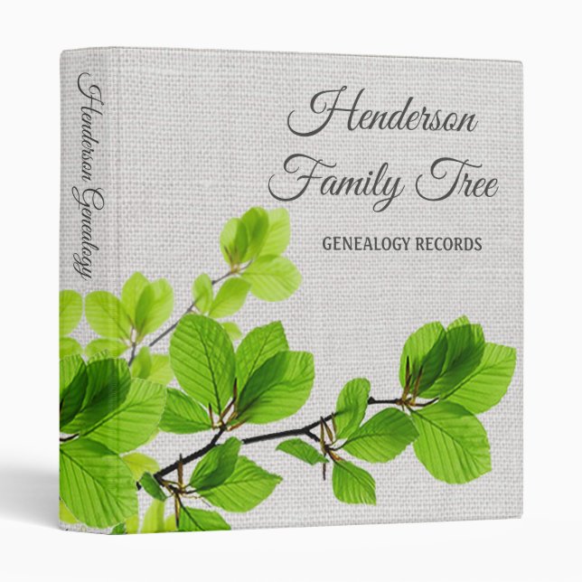 Modern Branch Weave Genealogy Album 3 Ring Binder (Front/Spine)