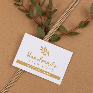 Modern Branches Handmade with Love Quote Business Card