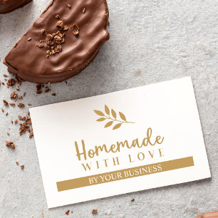 Modern Branches Homemade with Love Quote Business Card