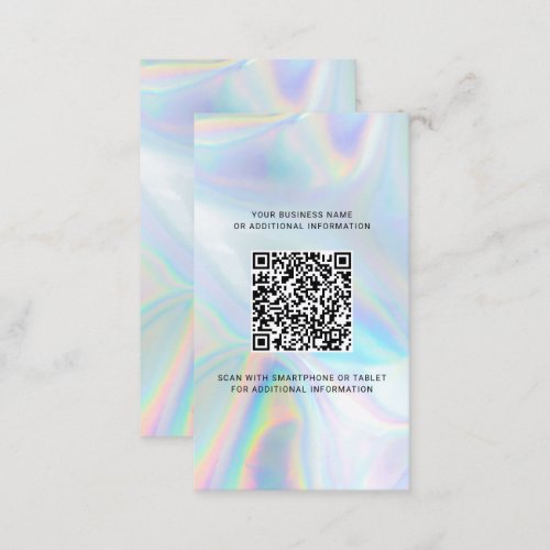 Modern Brand Logo and QR Code Holographic Business Card