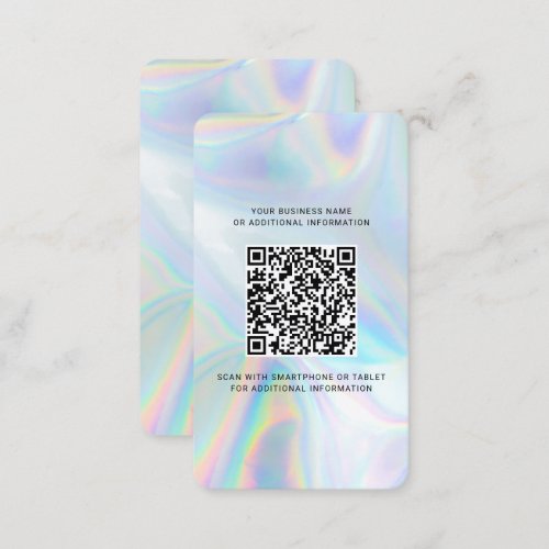 Modern Brand Logo QR Code Holographic Custom Business Card