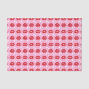 Modern Brand Marketing Pink Red Kiss Stars Shop Tissue Paper