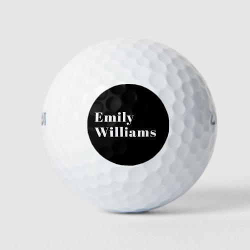 Modern Branded Business Black  White Golf Balls