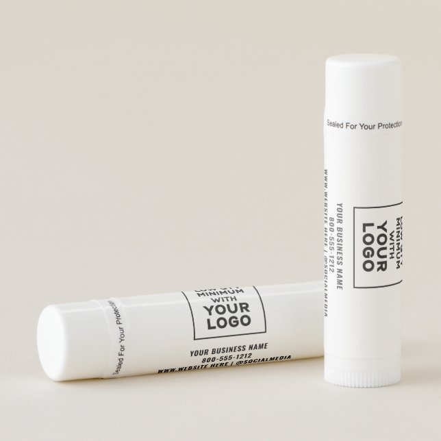 Modern Branded Business Company Logo Text Lip Balm (Front)