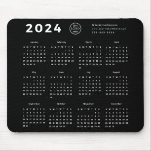 Modern Branding Black 2024 Calendar Promo Logo Mouse Pad