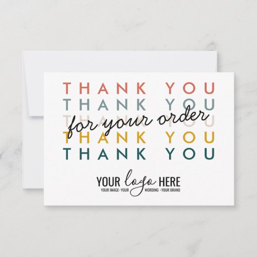 Modern Branding Small Business Order Packing Logo Thank You Card