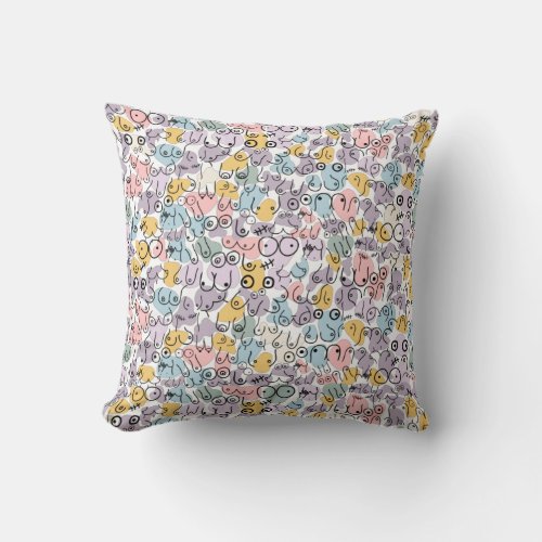 modern breast pattern throw pillow