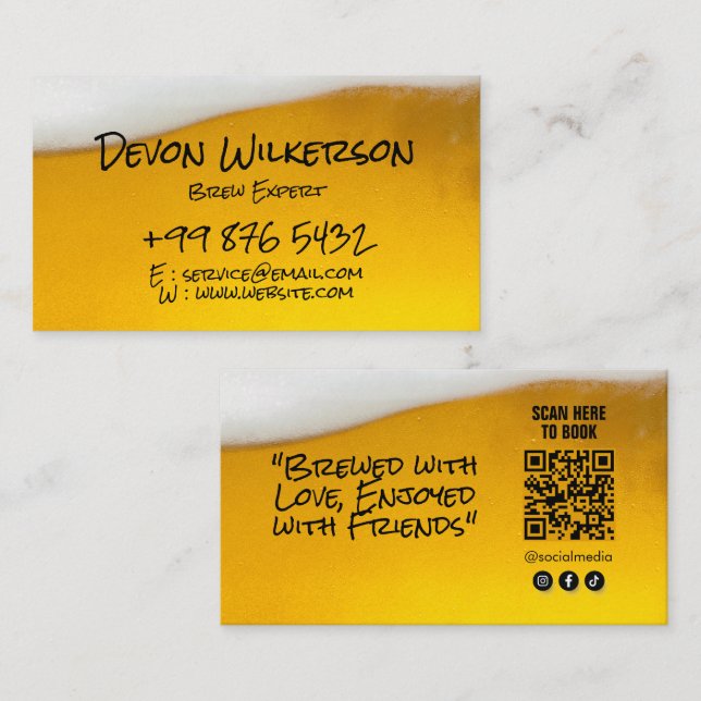 Modern Brewer business | Beer Supplier Business Card (Front/Back)
