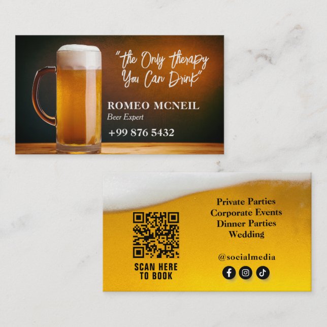 Modern Brewer business | Beer Supplier Business Card (Front/Back)