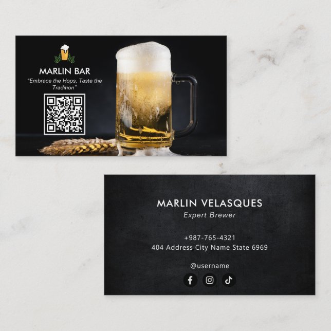 Modern Brewer business | Beer Supplier Business Card (Front/Back)