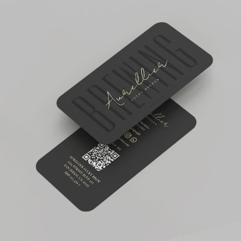 Modern Brewery Barista Brew Distillery Black Gold Business Card by GOODSY at Zazzle