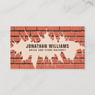 Modern Bricklayer and Stone Masonry Business Card