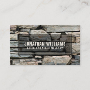 Modern Bricklayer and Stone Masonry Business Card