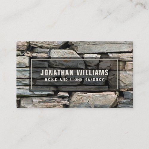 Modern Bricklayer and Stone Masonry Business Card