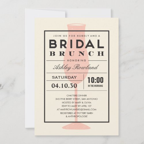 Modern Bridal Brunch Invitations
