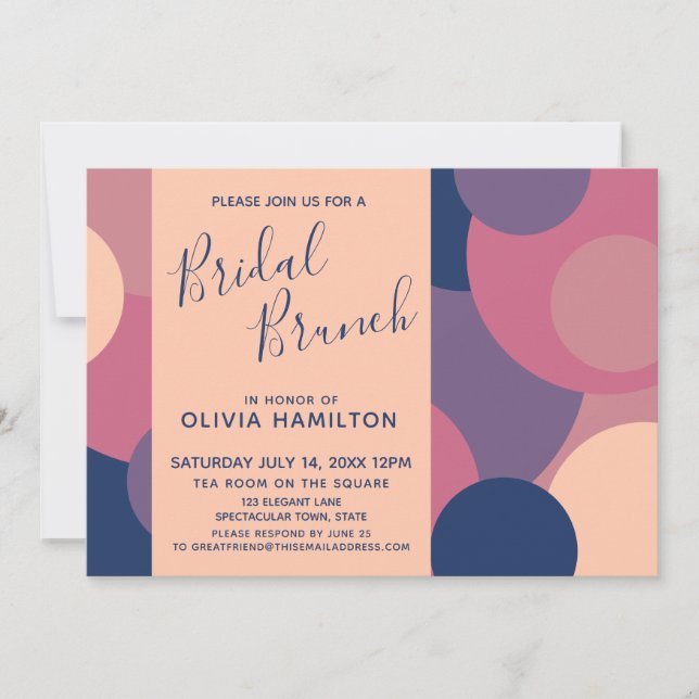 Modern Bridal Brunch with Colorful Circles Invitation (Front)
