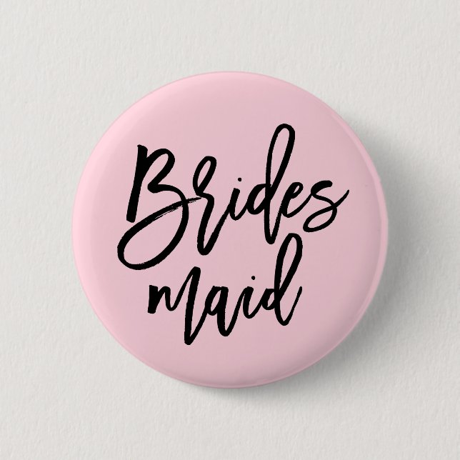 Modern Bridal Party Bridesmaid Pinback Button (Front)