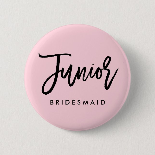 Modern Bridal Party Junior Bridesmaid Pinback Button (Front)