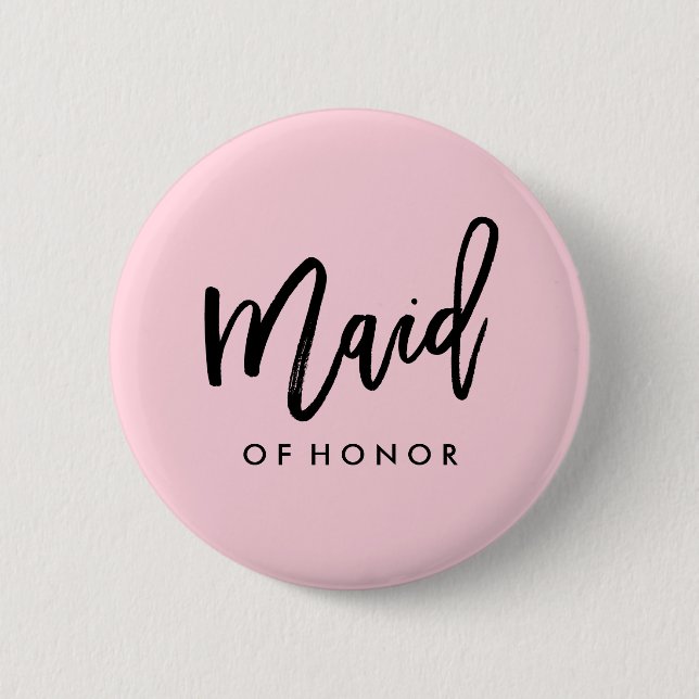 Modern Bridal Party Maid of Honor Button (Front)