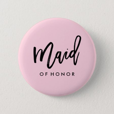 Modern Bridal Party Maid Of Honor Button