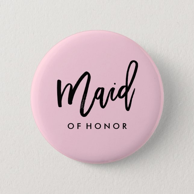 Modern Bridal Party Maid of Honor Button (Front)