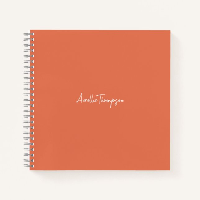 Modern Bridal Party Monogram Bridesmaid Orange  Notebook (Front)