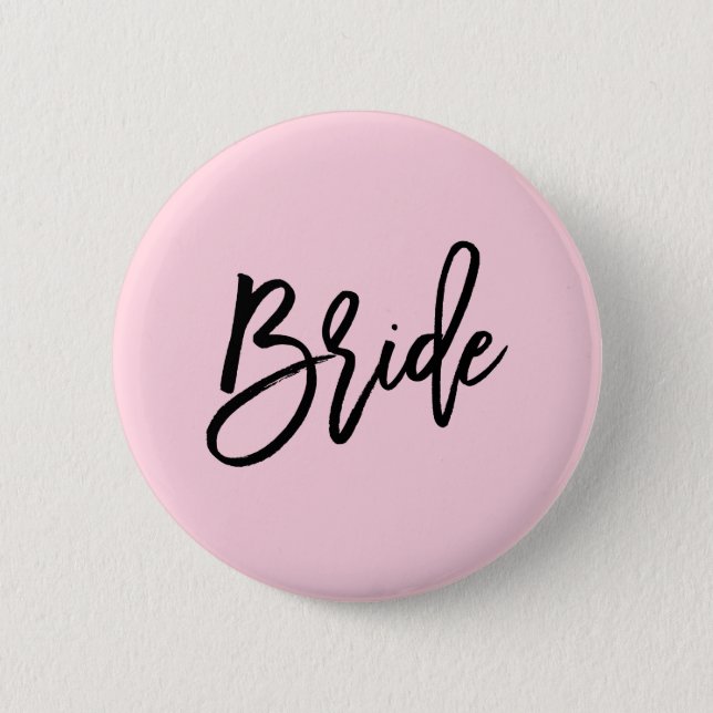 Modern Bridal Party Wedding Pinback Button (Front)