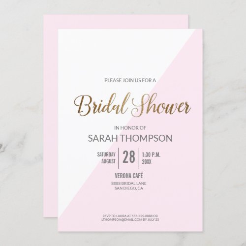  Modern Bridal Shower Blush Pink Script Invitation