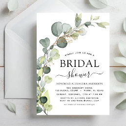 Modern Bridal Shower Botanical Eucalyptus Boho Invitation