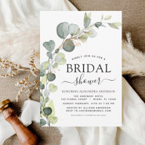 Modern Bridal Shower Botanical Eucalyptus Boho Invitation