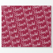 Modern BRIDAL SHOWER BURGUNDY script calligraphy Wrapping Paper (Flat)