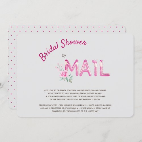 Modern Bridal Shower by Mail Girly Pink Invitation