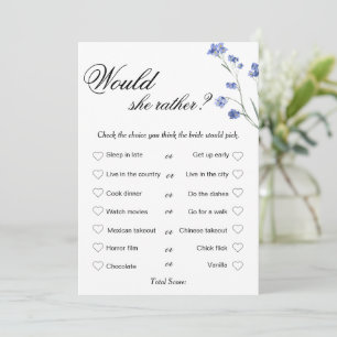 Modern Bridal Shower Game, Who knows the Bride Invitation