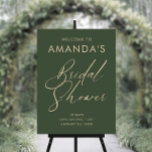 Modern Bridal Shower Green and Gold Welcome Sign<br><div class="desc">This Modern Bridal Shower Green and Gold Welcome Sign  is perfect for the special day. Display the countdown until "I do" to your guests.</div>