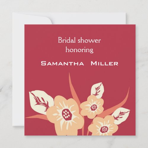 Modern Bridal Shower Invitations::Red