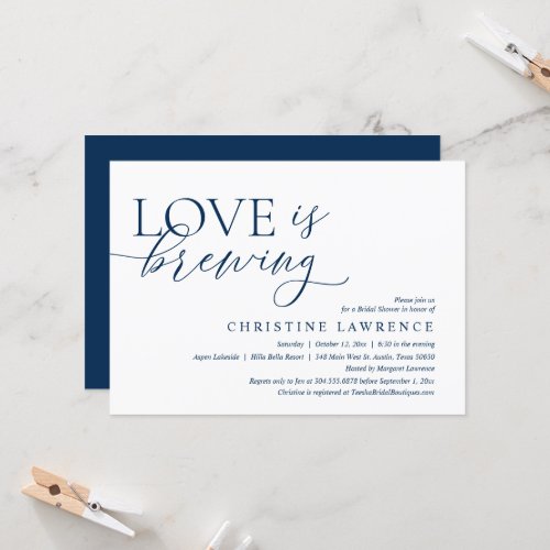 Modern Bridal Shower Party Love is Brewing Invita Invitation