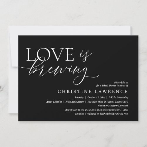 Modern Bridal Shower Party Love is Brewing Invita Invitation