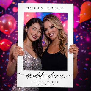 Modern Bridal Shower Photo Booth Selfie Prop Frame