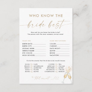 Modern Bridal Shower Shoe Game Card