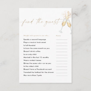 Modern Bridal Shower Shoe Game Card