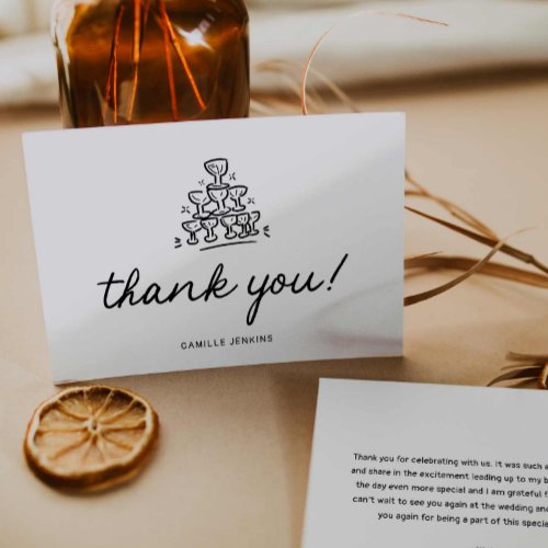 Modern Bridal Shower Thank you Card