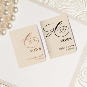 Modern Bride and Groom His Her Vows Wedding Foil Vow Books