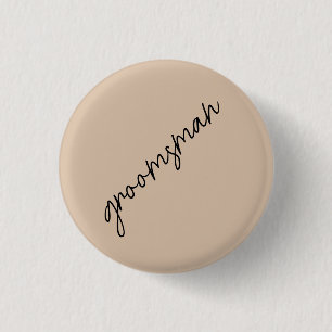 Modern Bride Beige + Black Script Button