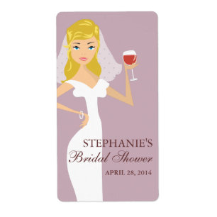 Modern Bride Bridal Shower Wine Theme Label