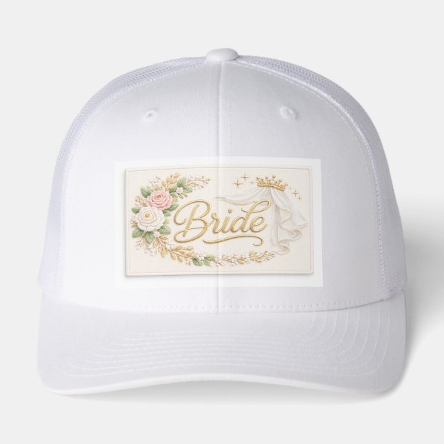 Modern Bride Embroidered Hat Patch  (Front)