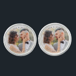 Modern Bride Groom Simple Photo Wedding Cufflinks<br><div class="desc">Add the finishing touch to your wedding with these modern and simple custom photo cufflinks. Perfect as wedding favors to all your guests . Customize these wedding cufflinks with your favorite engagement photo, newlywed photo, and personalize with name and date. See our wedding collection for matching wedding favors, newlywed gifts,...</div>