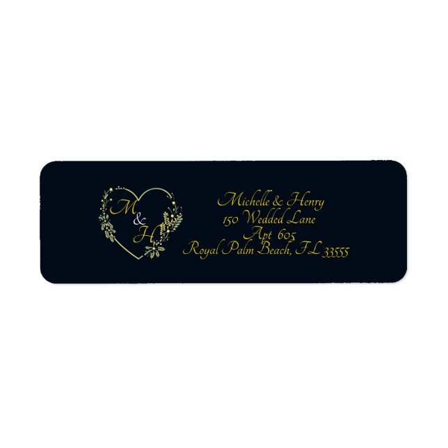 Modern Bride & Groom Wedding Envelope Return   Label (Front)