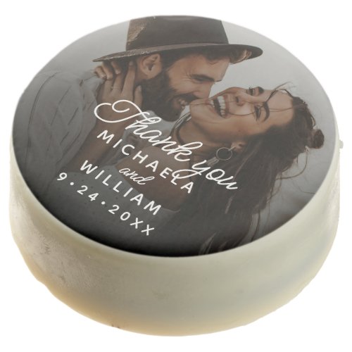 Modern Bride  Grooms Names  Photo Wedding Chocolate Covered Oreo