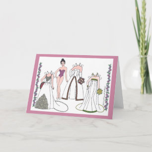 Modern Bride III Paper Doll Blank Greeting Card