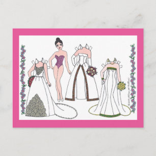 Modern Bride III Paper Doll Postcard